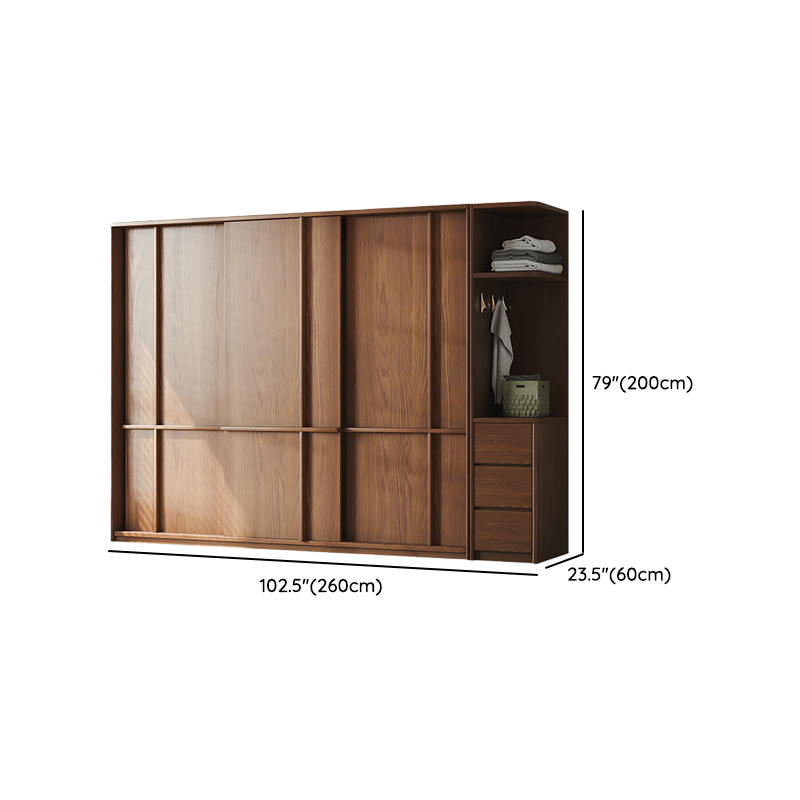 Stylish Coffee Modern Lumber Standalone Armoire Cabinet with Soft Close Drawers and Doors, Interior Shelves - image 27