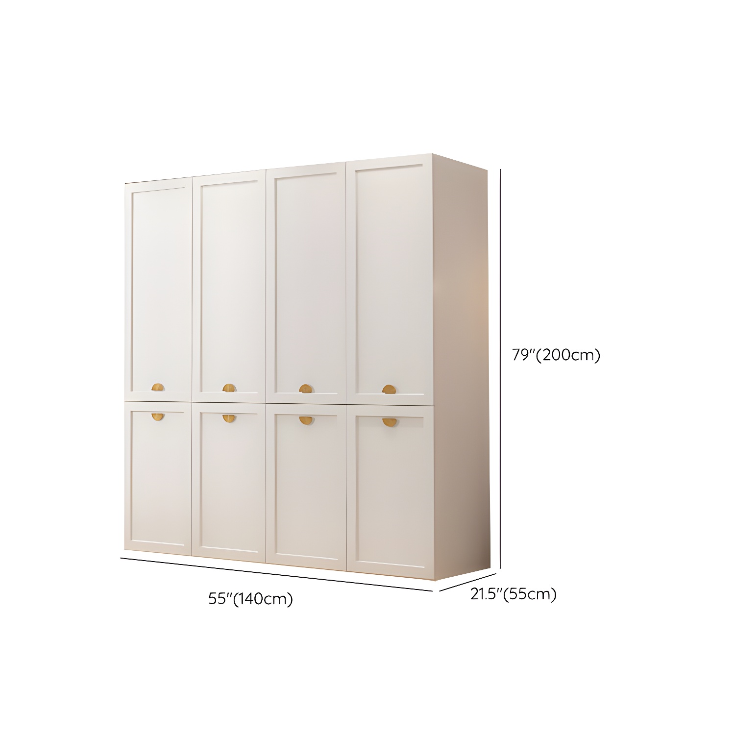 Modern Solid Color Shelves Hinged Doors Cloth Rod Included Cabinet in Beige - image 20