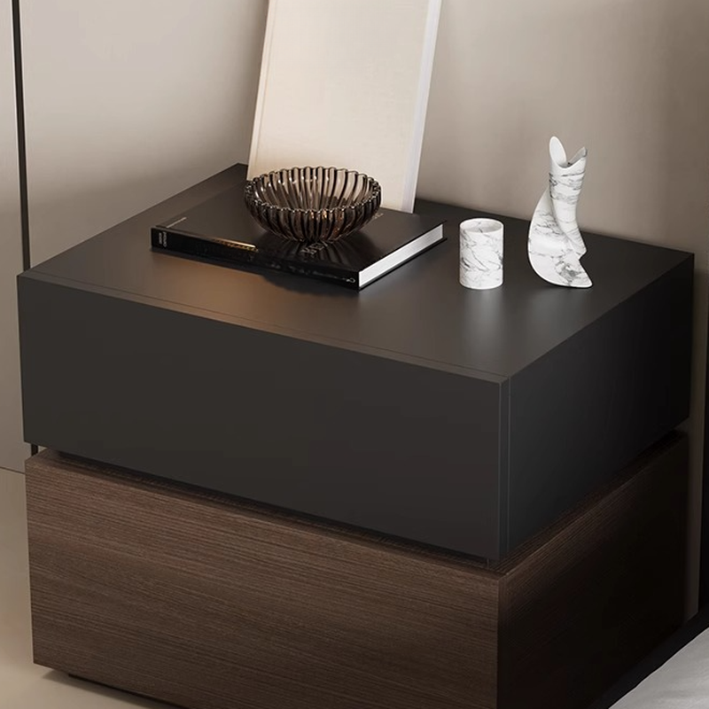 Organic Modern Nightstand With Drawer Organization Featuring 2 Drawers and Real Wood Countertop - image 11