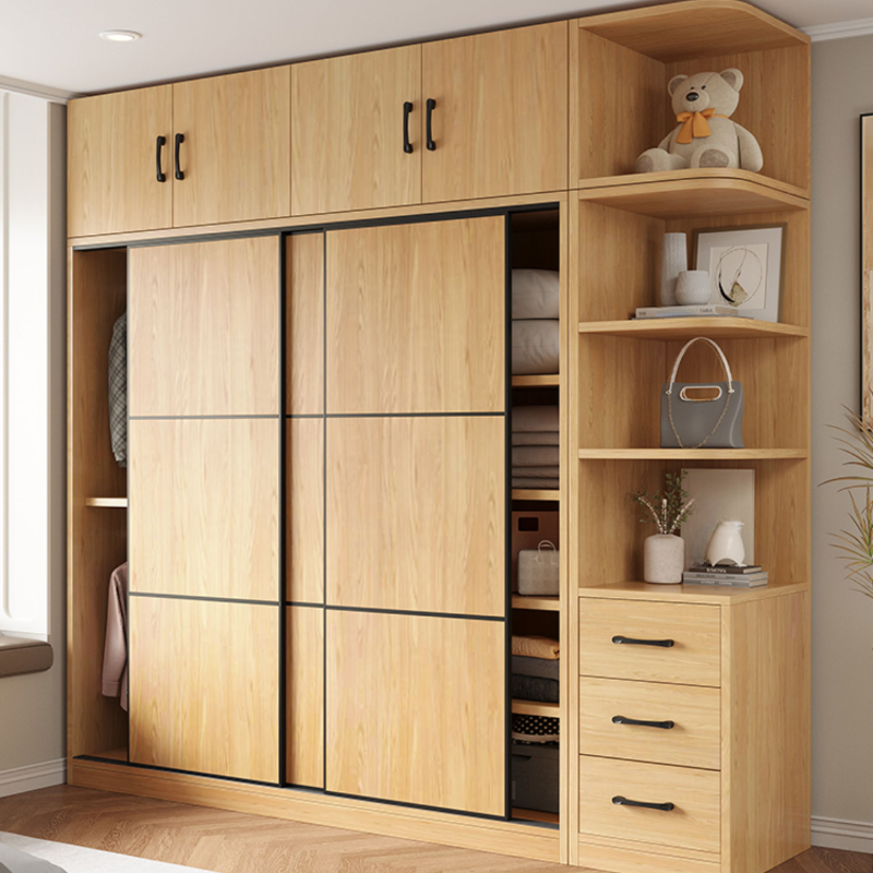 Modish Wooden Independent Armoire Cabinet with Soft Close Door, Interior Shelves, and Clothing Rod - image 5