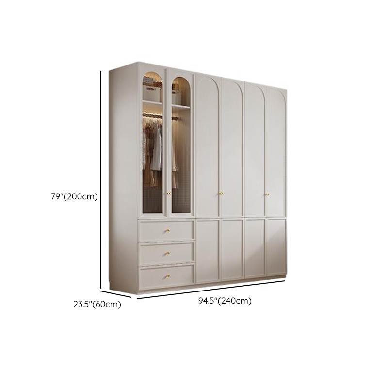Minimalist Manufactured Wood Independent Almirah with 3-Drawer, Interior Shelves, and Clothing Rod - image 31