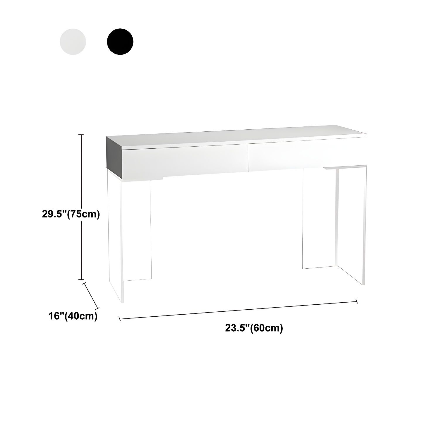 Contemporary Acrylic Vanity Desk 2-Drawer Vanity Dressing Table - image 14