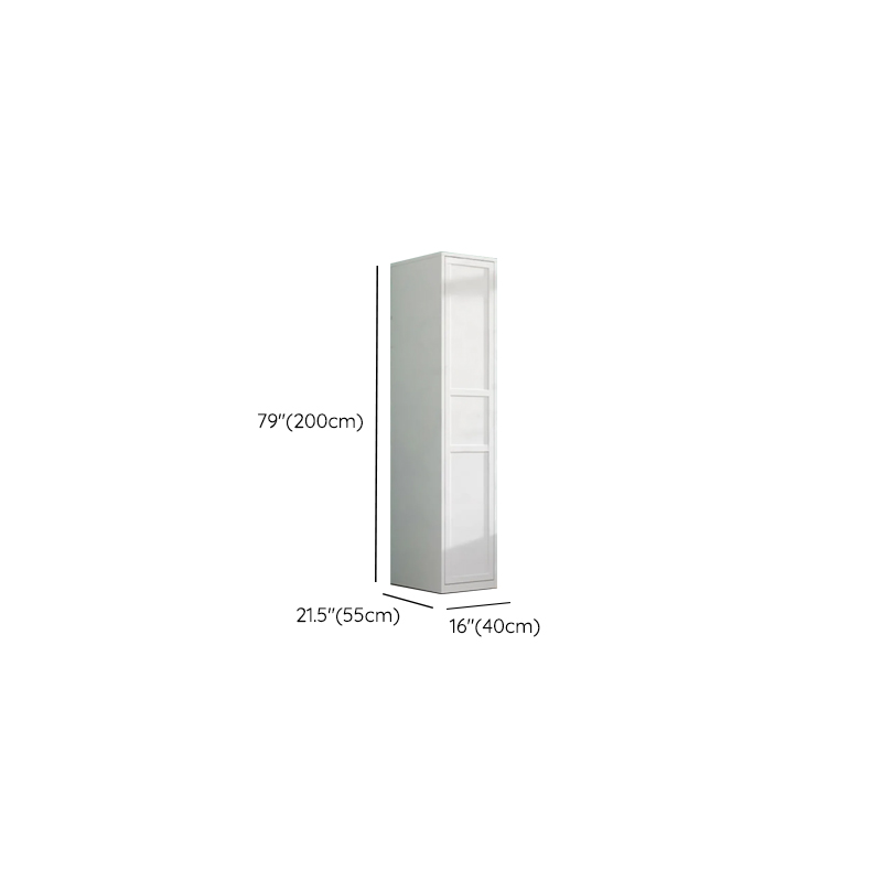 White Minimalist Steel Independent Wardrobe Closet with Interior Shelves and Clothing Rod - image 6