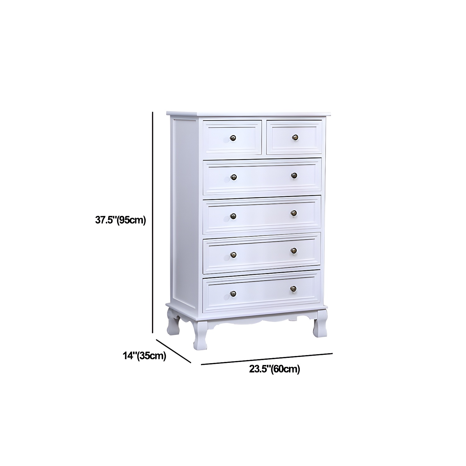 Vintage Solid Wood Dresser 14" W Vertical Storage Chest with Drawers - image 16