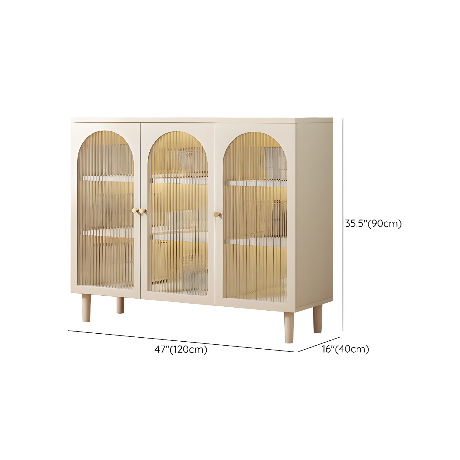 White Modern Wood Sideboard Credenza with Cabinets and Shelves Included - image 20