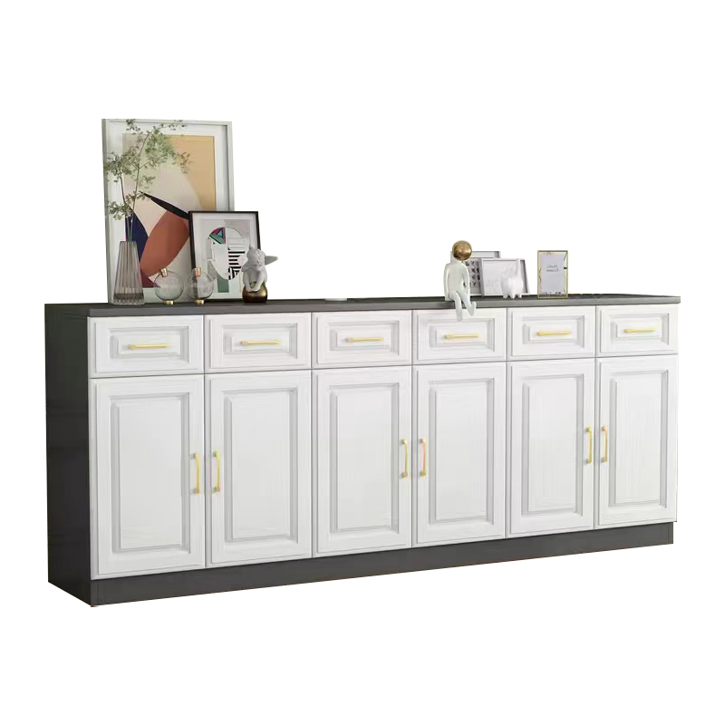 Detached Narrow/Standard Sideboard in Slab for Sitting Room with Pantry Hutch, 1 Shelf, 4 Doors/3 Doors/2 Doors and 4 Drawers/3 Drawers/2 Drawers in a Trendy Style - image 6