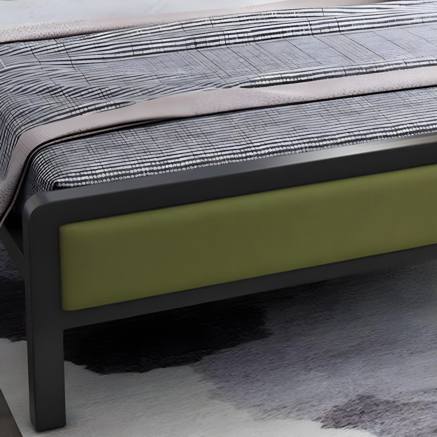 Contemporary Metal Standard Bed, Panel Rectangular Headboard Bed - image 8