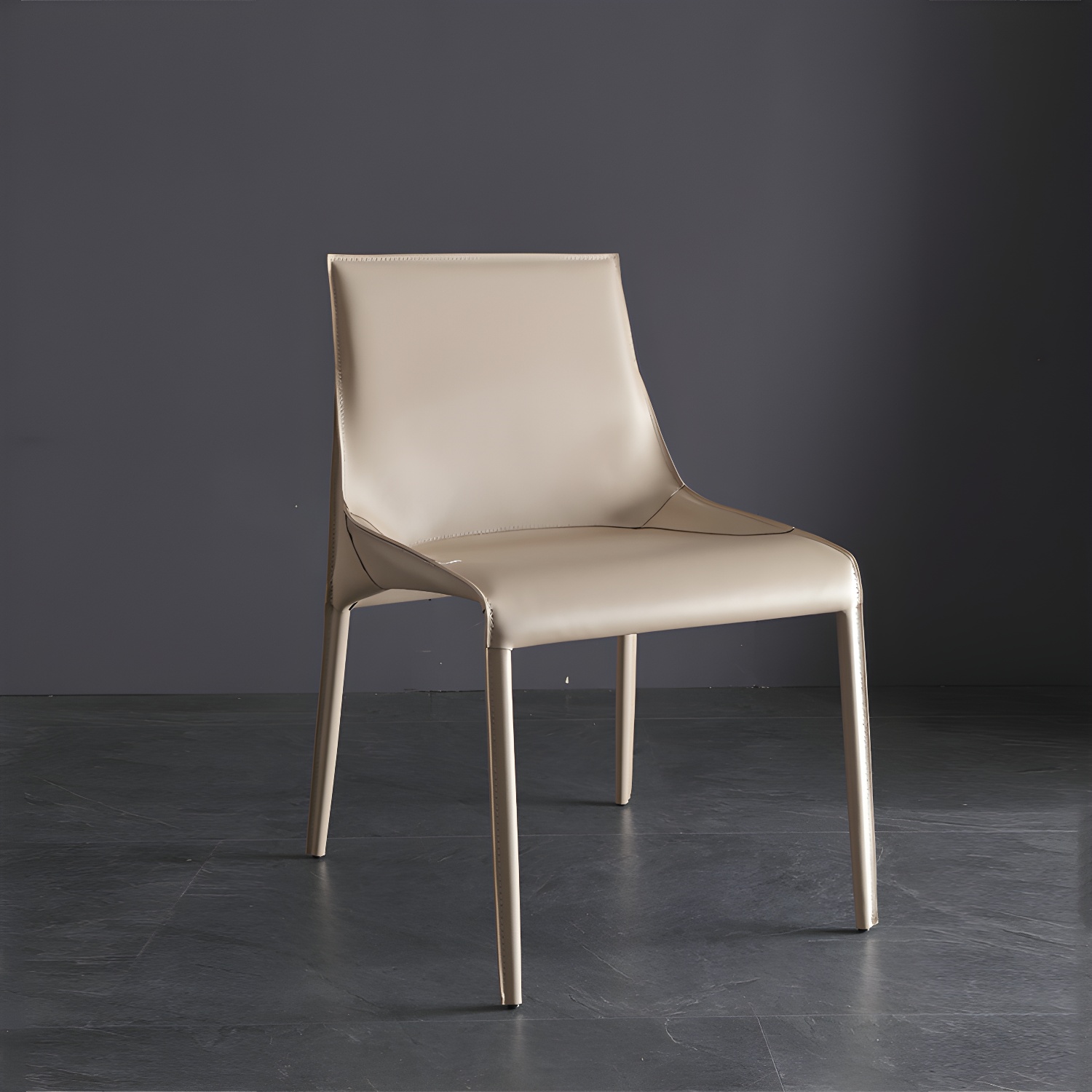 Designer Style Leather Dining Chair Matte Finish Parsons Dining Side Chair