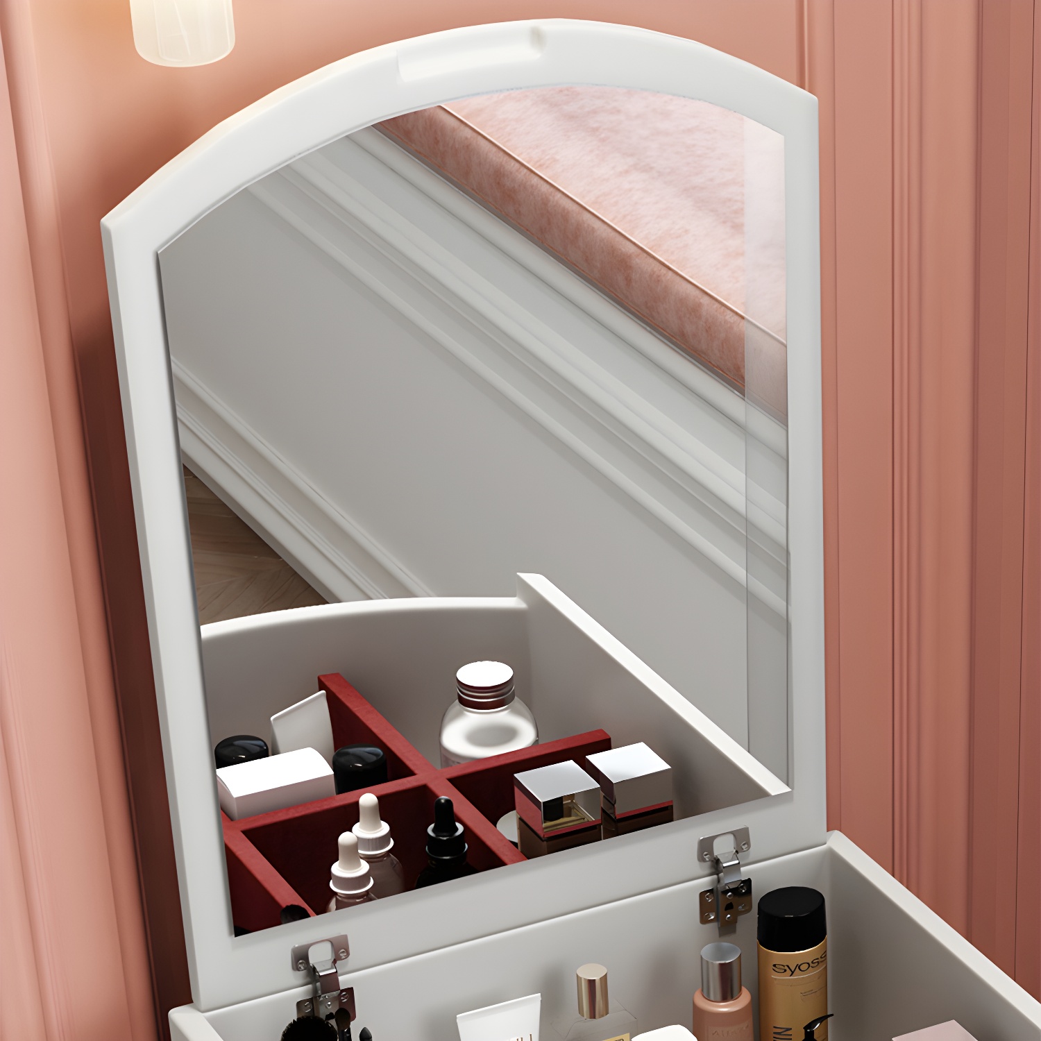 42.5" Height Flip-top Vanity Set with Mirror and Drawer for Bedroom - image 11