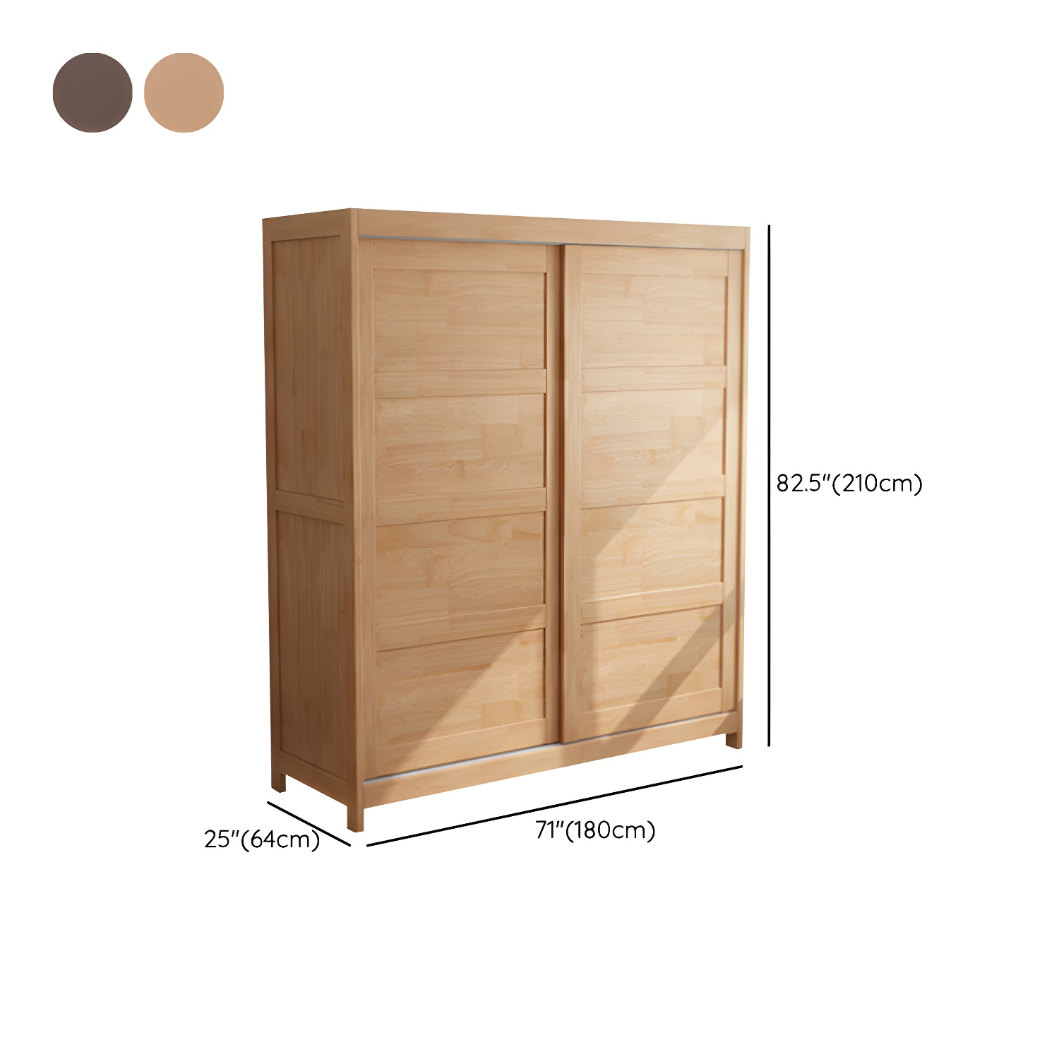 Modern Style Wardrobe Cabinet Wood Clothes Rail Wardrobe Armoire with Shelves - image 20