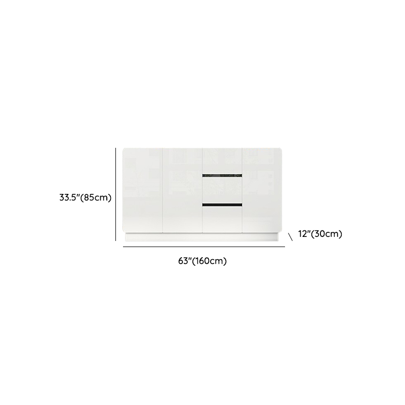 White Trendy Kitchen Storage with 3 Drawers, Standard/Narrow Size, Lumber Countertop, Variable Shelf, and Multiple Doors Options - image 21