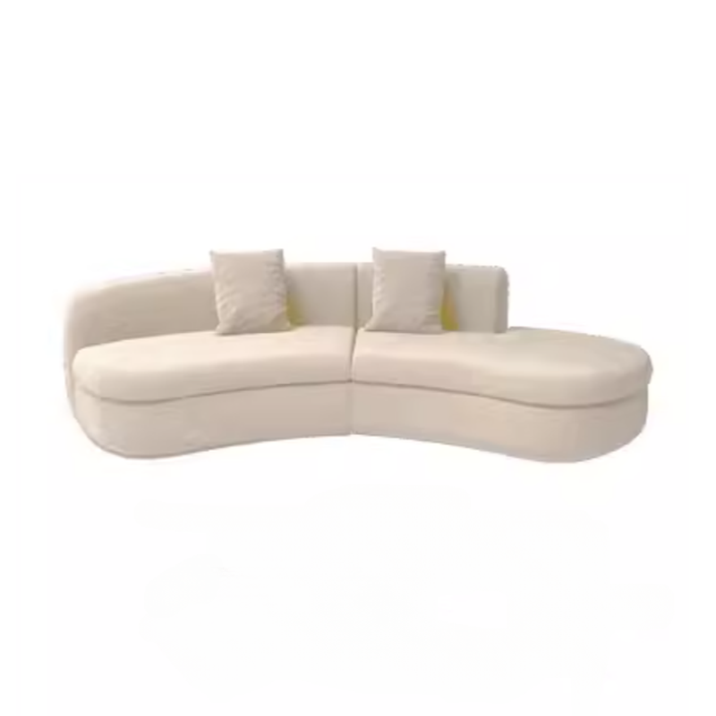 Natural Wood Bow Front Corner Sectional 7 Person/for 5/for 6 with Concealed Support - image 5