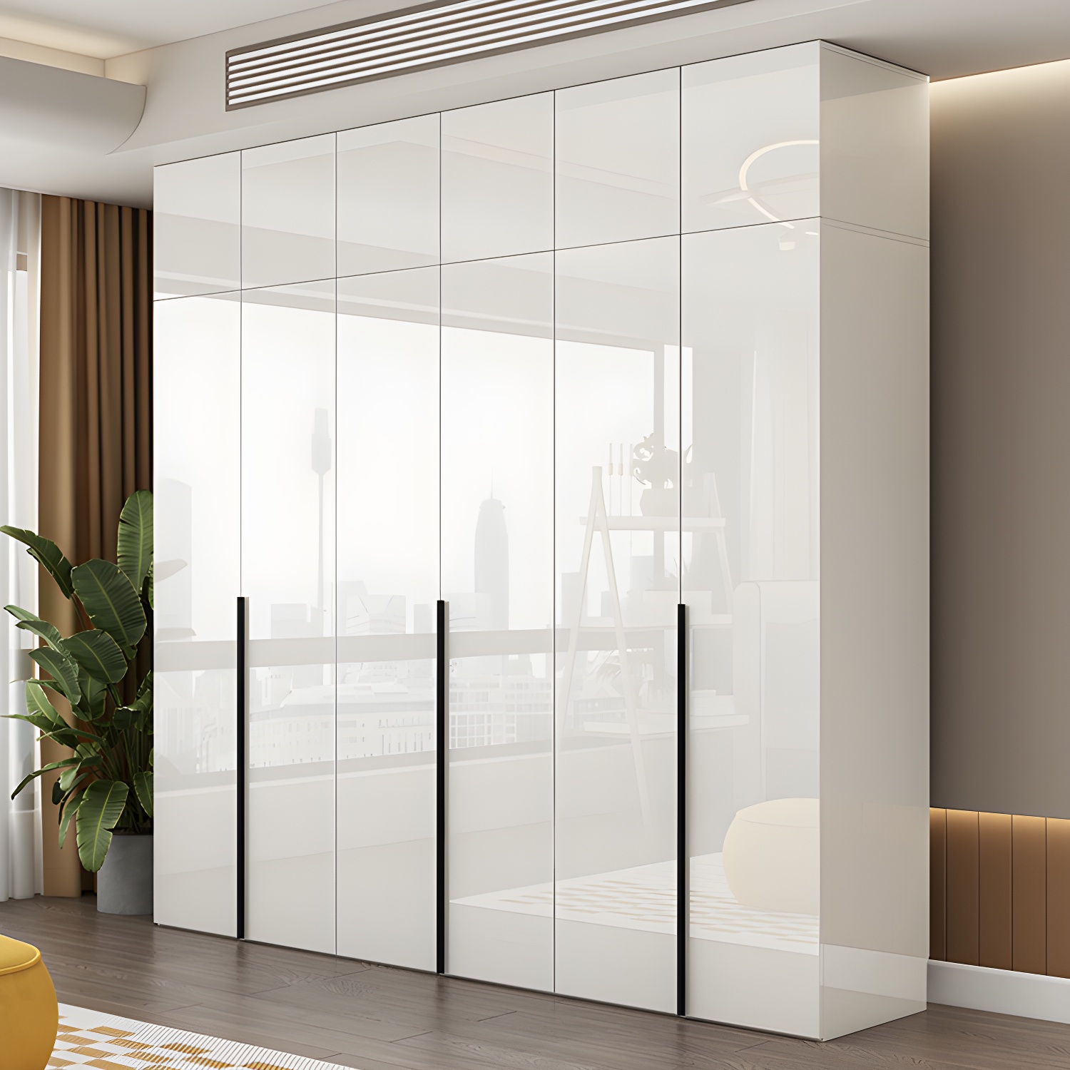 Solid Wood White Wardrobe Armoire with Drawers, Clothing Rod, and Shelves - image 3