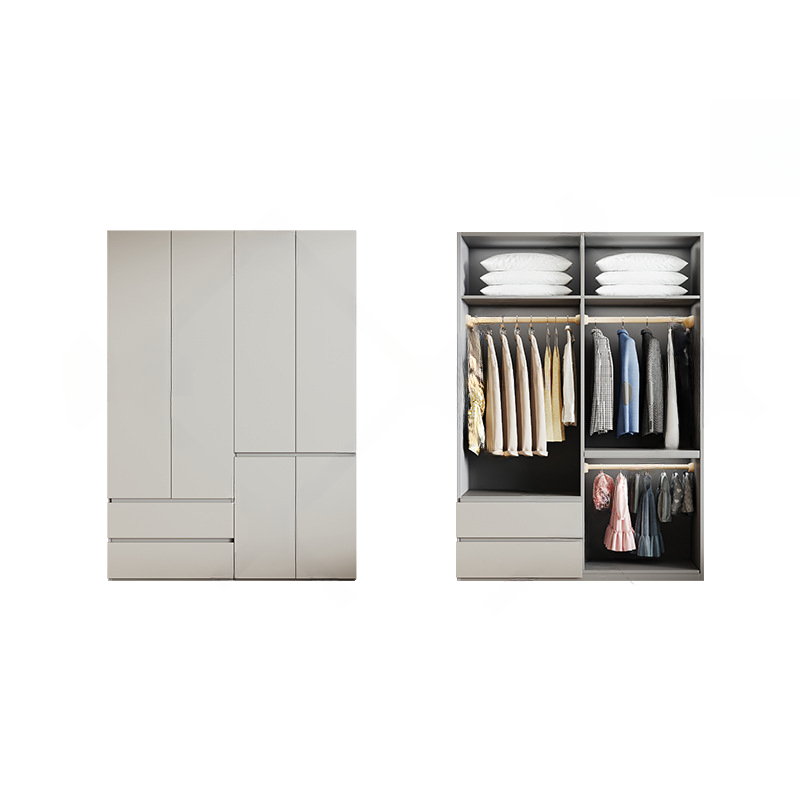 Cream Trendy Reclaimed Wood Wardrobe Armoire with Soft Close Drawer, Soft Close Door, Interior Shelves, and Clothing Rod - image 30