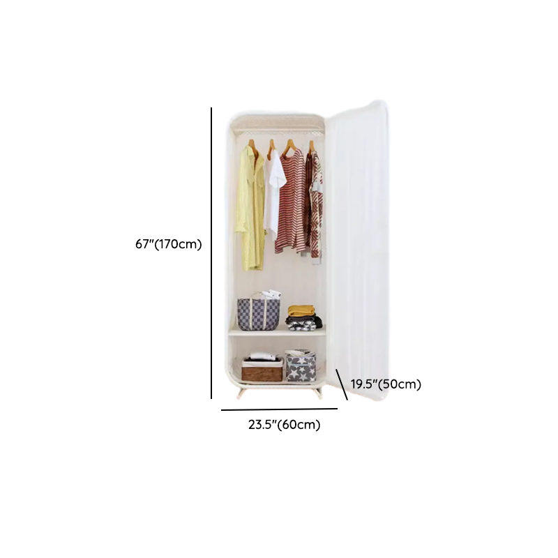 White Modish Alloy Cabinet Armoire with Interior Shelves and Clothing Rod - image 8