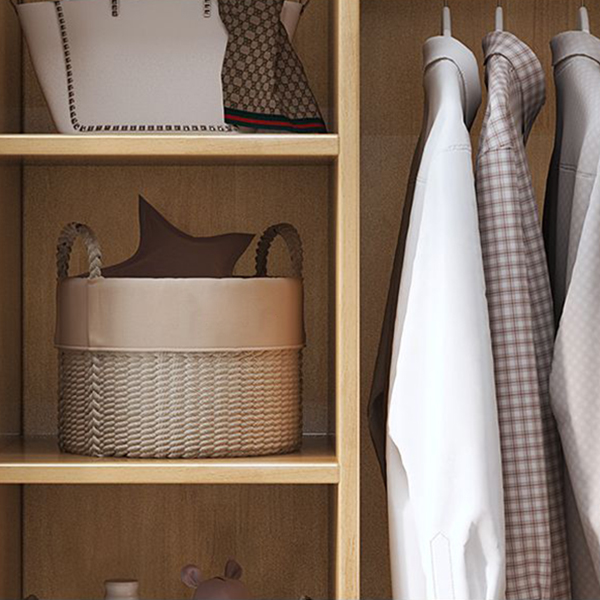 Simplistic Wooden Almirah with Interior Shelves&Clothing Rack&Soft Close Drawer&Soft Close Door - image 10