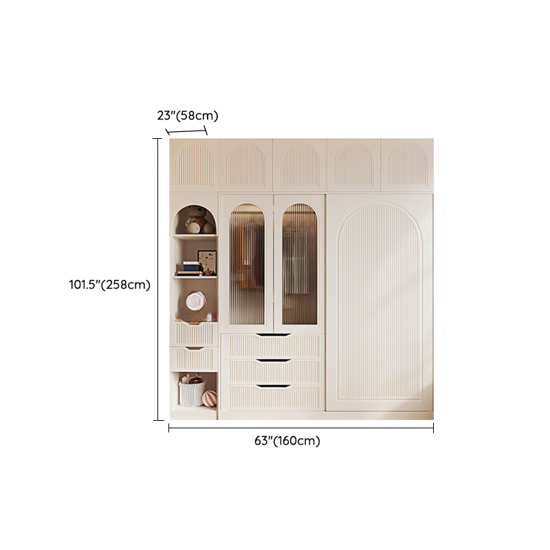 Chalk Almirah in Timber with Clothing Rod, 3 Cabinets/2 Cabinets and 5-Drawer/4-Drawer/3-Drawer in a Minimalist Style, 3-Shelf/2-Shelf Included/Not Included - image 34