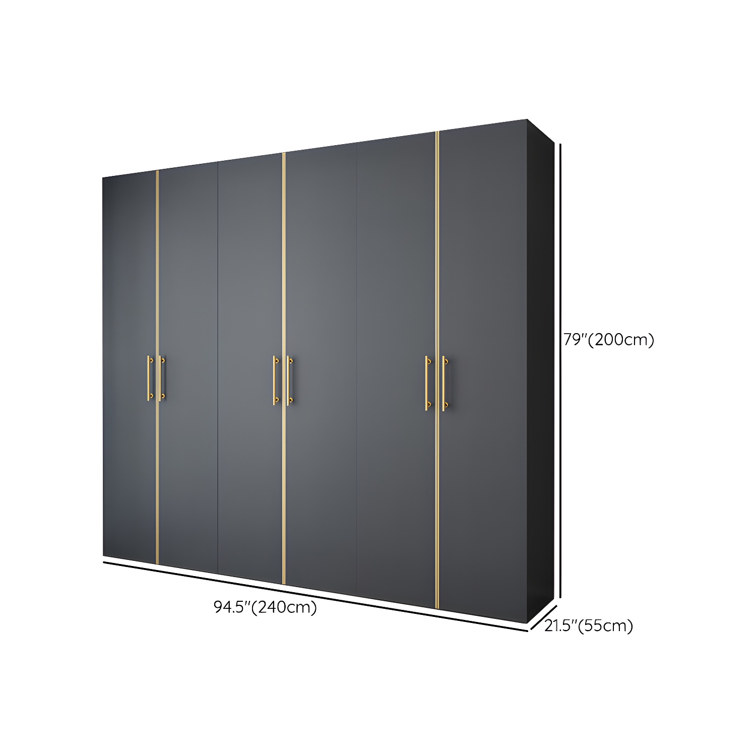 Modern Wardrobe Closet Grey Engineered Wood Wardrobe Cabinet - image 14