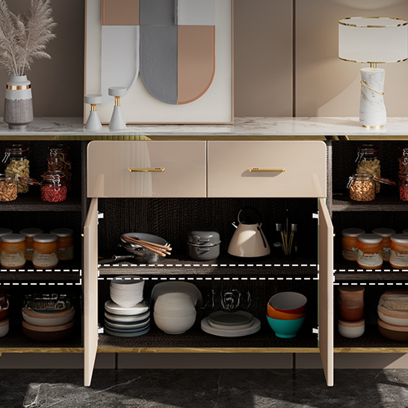 Luxury Off White Sideboard with Faux Marble Countertop and Standalone Design - image 7