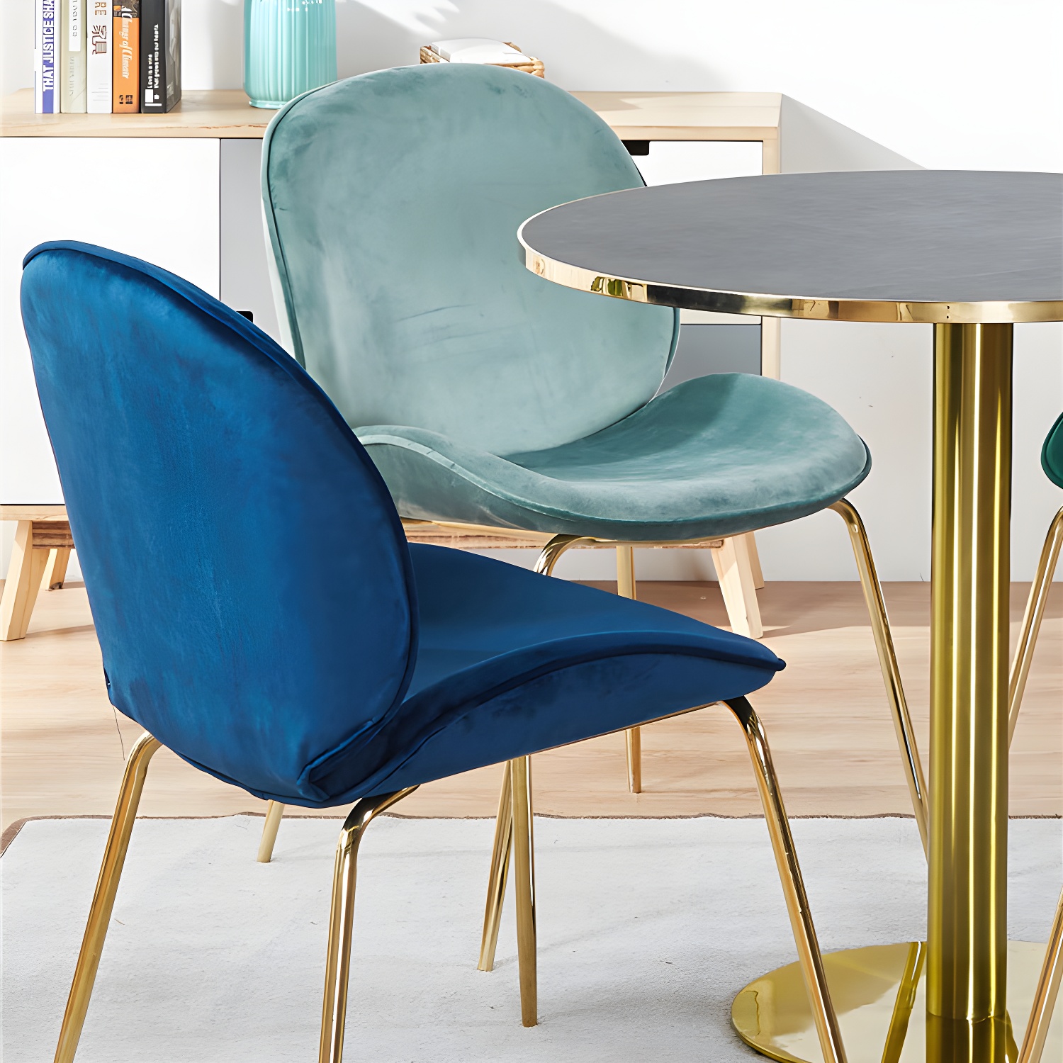 Metal Scandinavian Restaurant Side Chair Matte Finish Wingback Dining Chair - image 15
