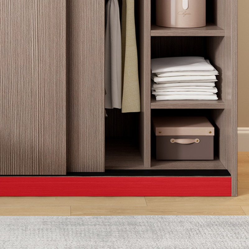 Sleek Natural Finish Modern Wooden Standalone Wardrobe Closet with Soft Close Features and Hanging Rod - image 9