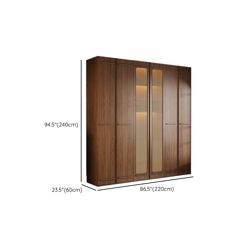 Modern Natural Wood Standalone Almirah with Soft Close Drawer and Door, Interior Shelves, and Hanging Rod - image 38