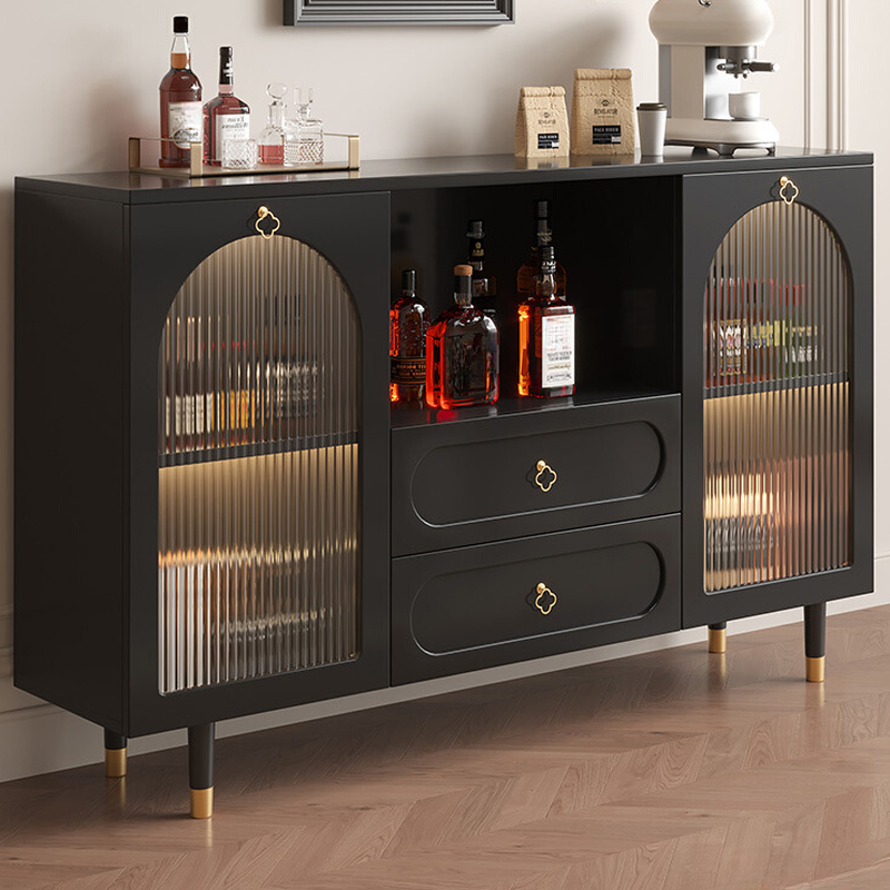 Glamorous Engineered Wood Buffet Table with 2 Drawers, Glass-panel Door and Adaptable Shelf - image 4
