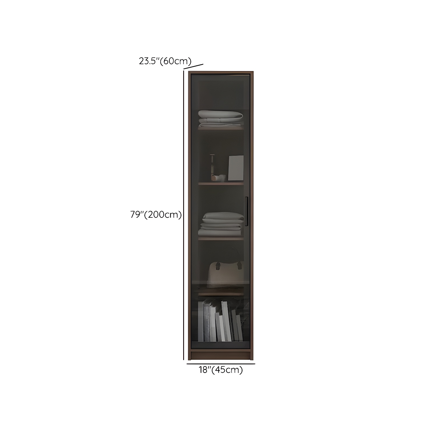 Brown Wood Wardrobe Armoire Modern Freestanding Wardrobe with Self Close Drawers - image 15