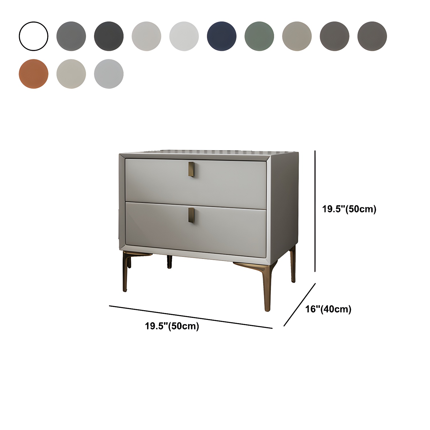 2 Drawer Solid Wood Modern Night Table Drawer Storage Bed Nightstand - image 26
