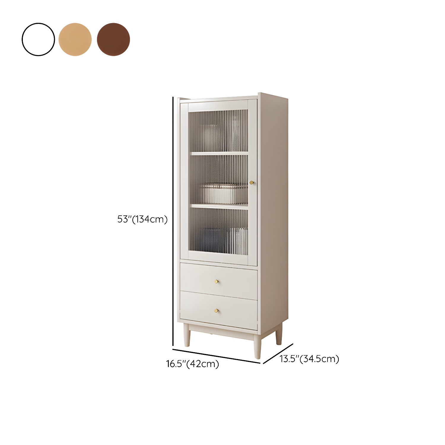 Scandinavian Glass Door Wood Cabinet with Drawers and Adjustable Shelves - Elegant Storage Furniture - image 13