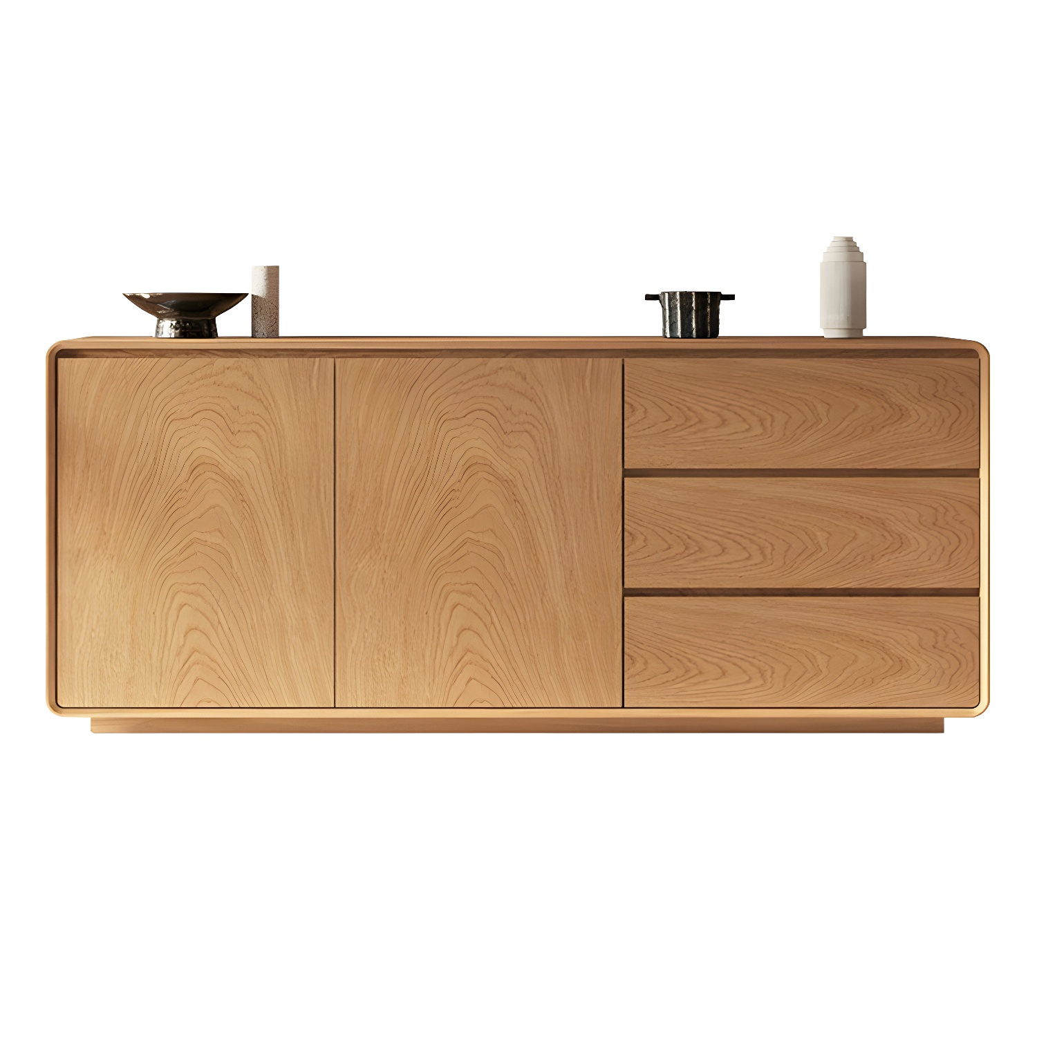 Scandinavian Wood Sideboard with 3 Drawers and 2 Doors, Overall Width 40cm, Overall Height 80cm - image 11