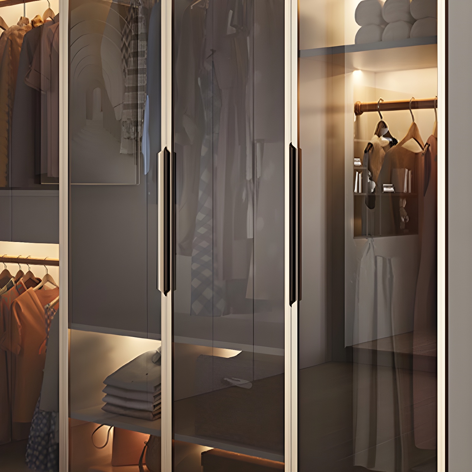 White Colour Wardrobe Armoire Contemporary Style Wooden Wardrobe Closet for Bedroom - image 8