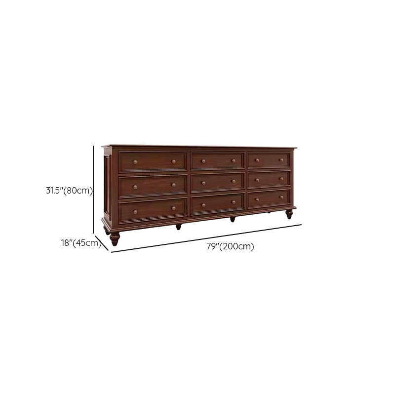 Cocoa Casual Ash Wood Double Dresser/Lingerie Chest with 9/8/6 Drawers, Horizontal/Vertical - image 15