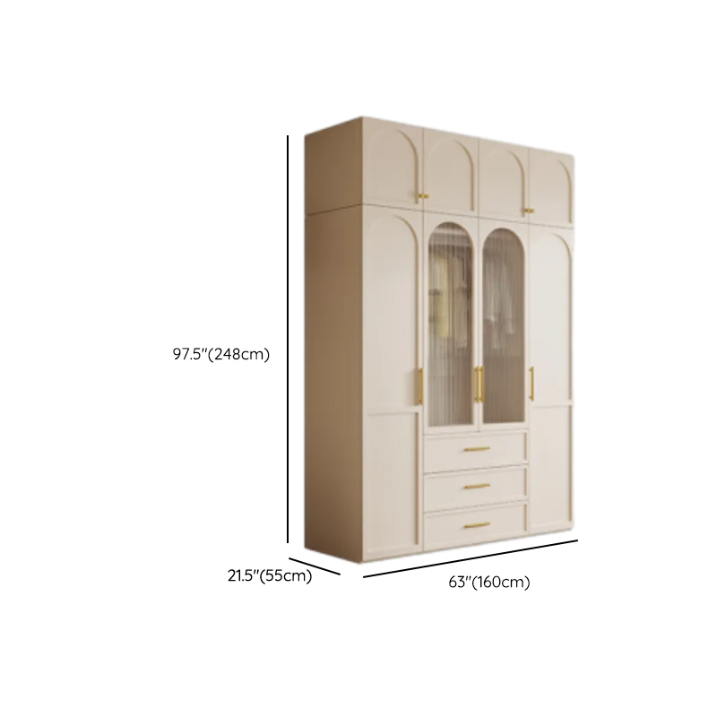Simplistic White Detached Almirah with 3 Drawers, Interior Shelves, and Hinged Door - image 26