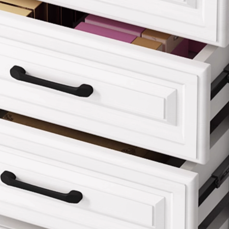 Modern Standalone Timber Utility Cabinet with Storage Drawer and Pull Bars in White - image 7