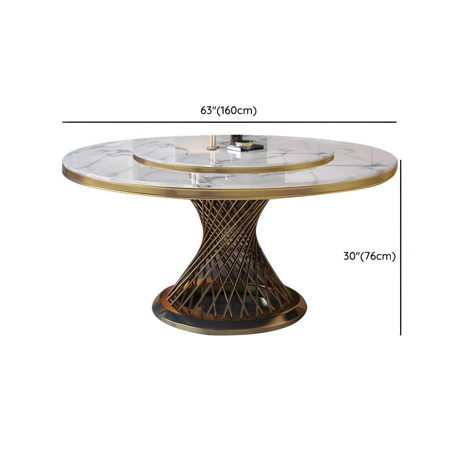 1/5/7/9 Pcs Dining Set with Round Marble Table and Padded Chairs - image 14