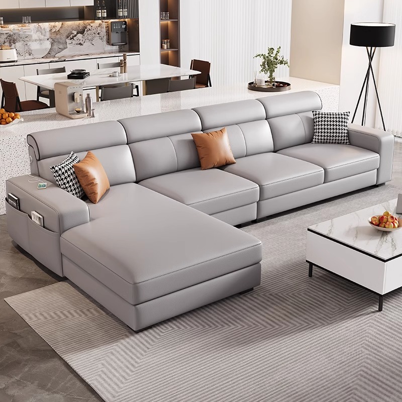 L-Shape/Straight Sofa/Sofa Chaise with USB Port, Left/Horizontal Orientation