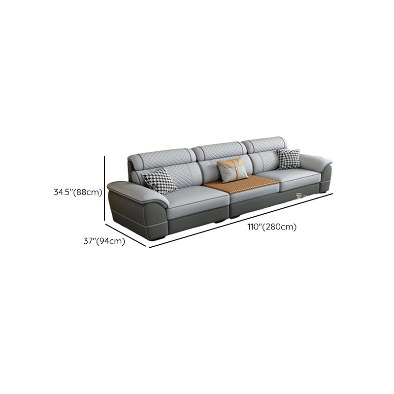 Modern Simple Style Straight/L-Shape Horizontal/Reversible Sofa Couch/Sofa Chaise in Grey with Water-resistant and Pillow Top Arm, 2-piece/3 Pc - image 20