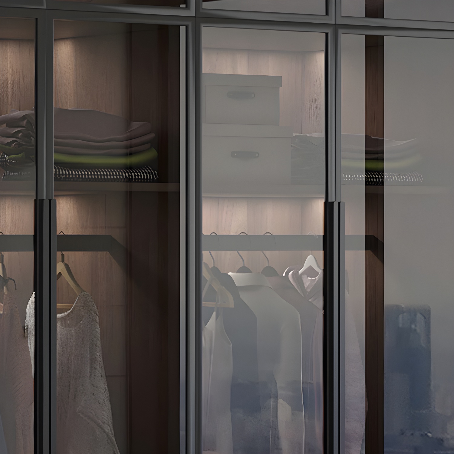 Engineered Wood Armoire Modern Brown Wardrobe Closet with Garment Rod - image 6