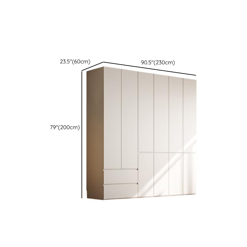 Chalk Modern Natural Wood Standalone Almirah with Soft Close Drawer, Interior Shelves, and Hanging Rod - image 28