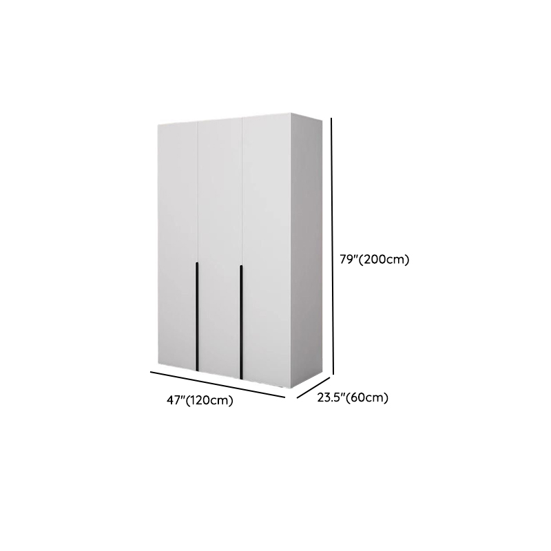 Chalk Modish Laminate Wardrobe Closet with Soft Close Door, Interior Shelves, and Clothing Rod - image 9