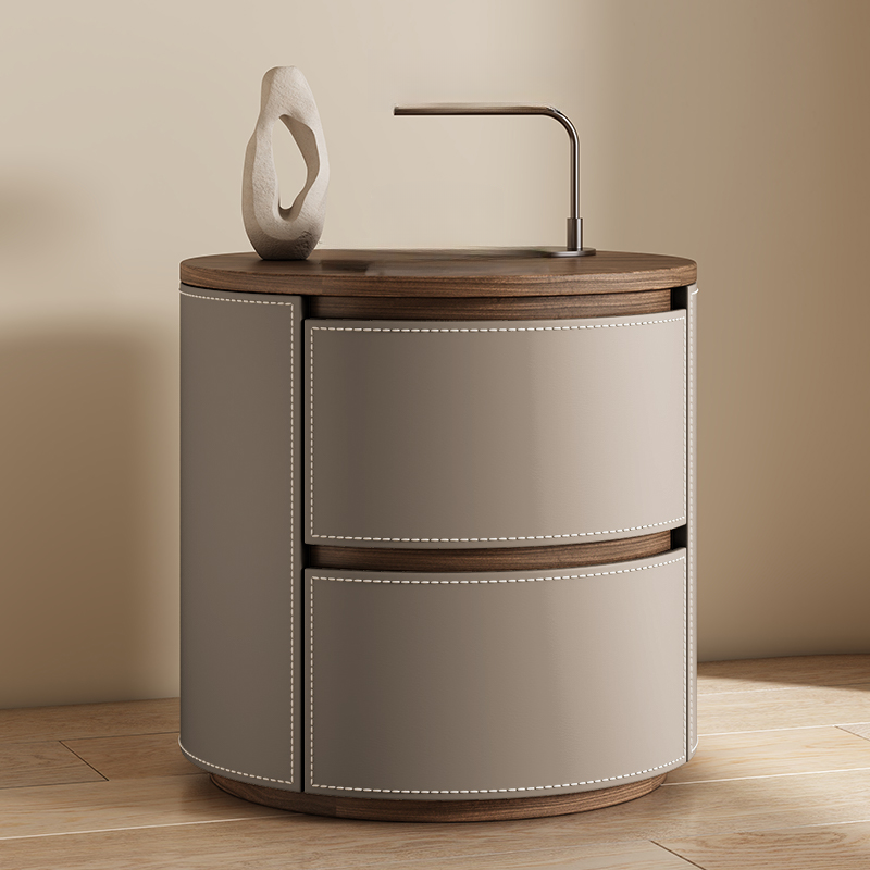 Modish 2 Tiers Drawer Storage Bedside Table with Solid Wood Countertop - image 10