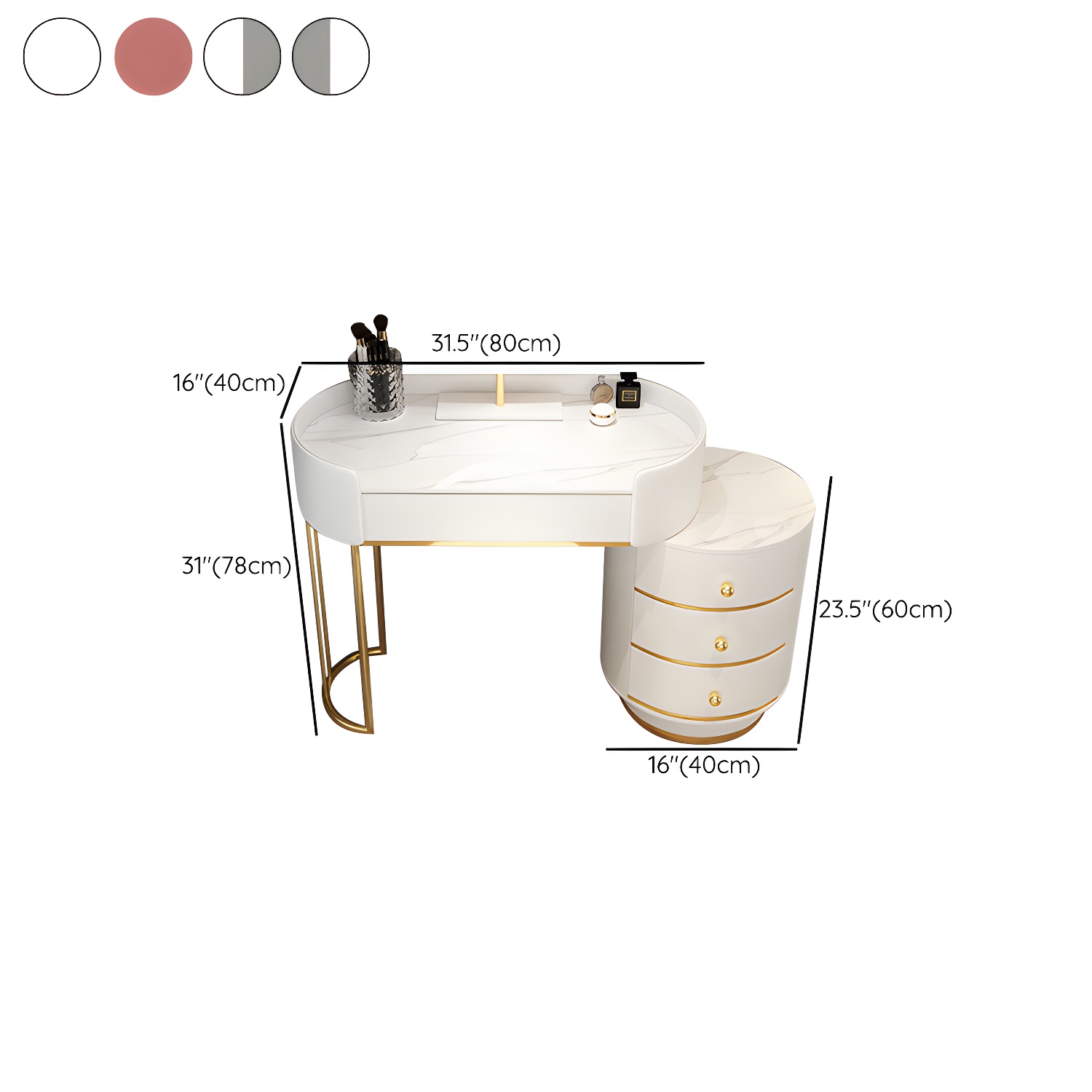 Glam Dressing Table Storage Box with Makeup with Drawers for Bedroom - image 15