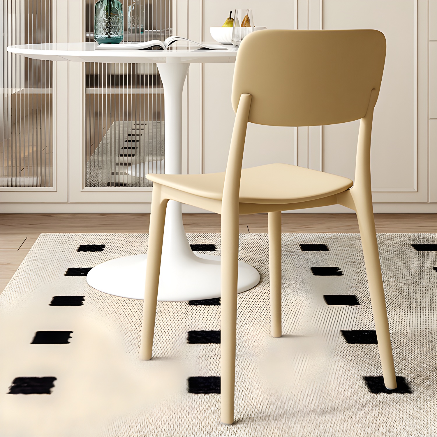 Stackable Scandinavian Style Side Chair with Low Back in Plastic & Acrylic - Armless - image 15
