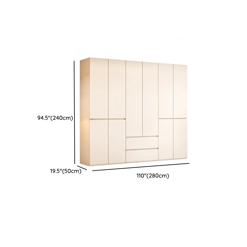 White Minimalist Wooden Independent Wardrobe Closet with 2 Drawers, Soft Close Door, and Interior Shelves - image 24