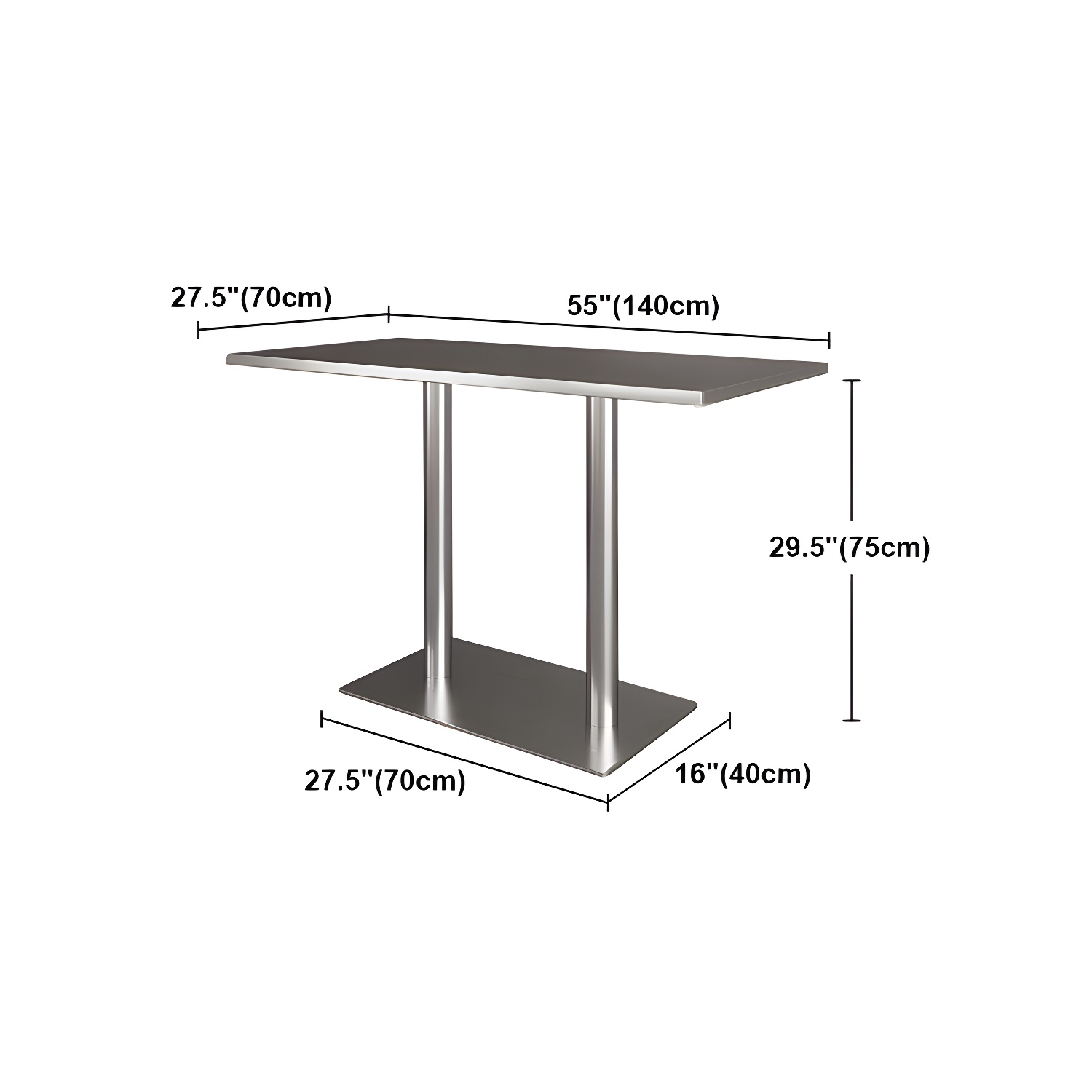 Industrial Style Dining Site Table Stainless Steel Dining Room Collection - image 11