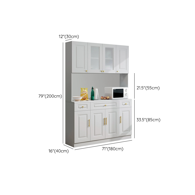 Glam White Wood Sideboard with Storage Cabinets and Included Adjustable Shelving - image 21