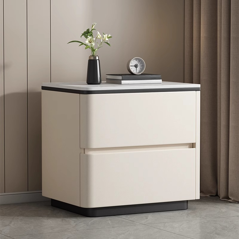Organic Modern Nightstand With Drawer Organization, 2 Drawers, and Stone Countertop - image 9