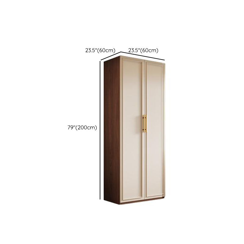 Cocoa Minimalist Wooden Wardrobe Closet with Soft Close Drawer, Soft Close Door, Interior Shelves, and Clothing Rod - image 13
