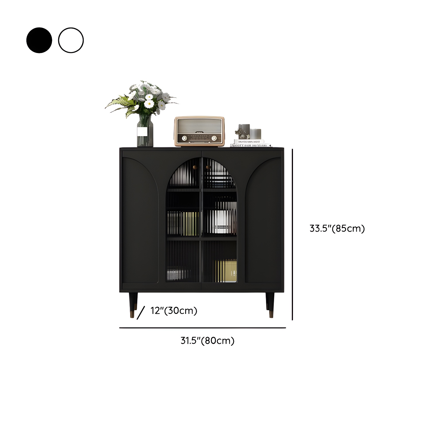Wooden Modern Glass Door Kitchen Sideboard with Adjustable Shelving - image 13